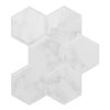 Smart Tiles 9.56 in. W X 10.61 in. L White Glazed Vinyl Adhesive Wall Tile 4 pc SM1190G-04-QG